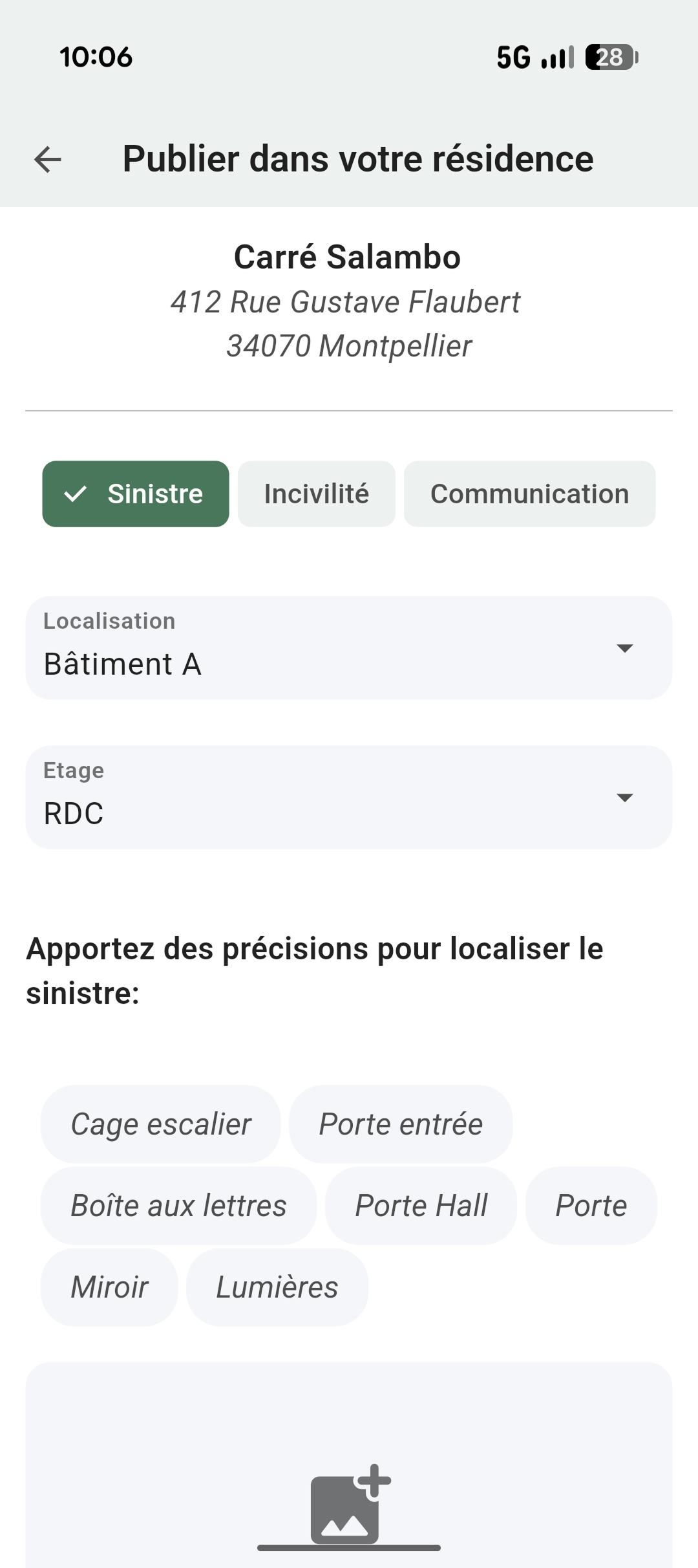 Déclaration de sinistre