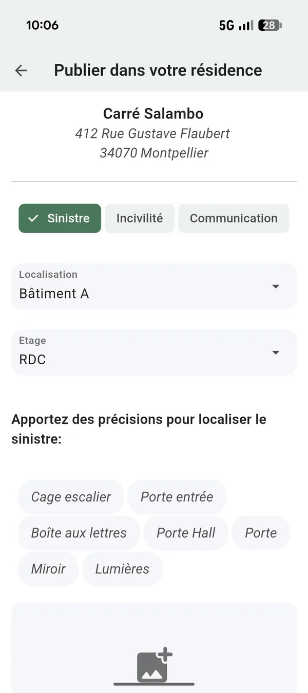 Déclaration de sinistre